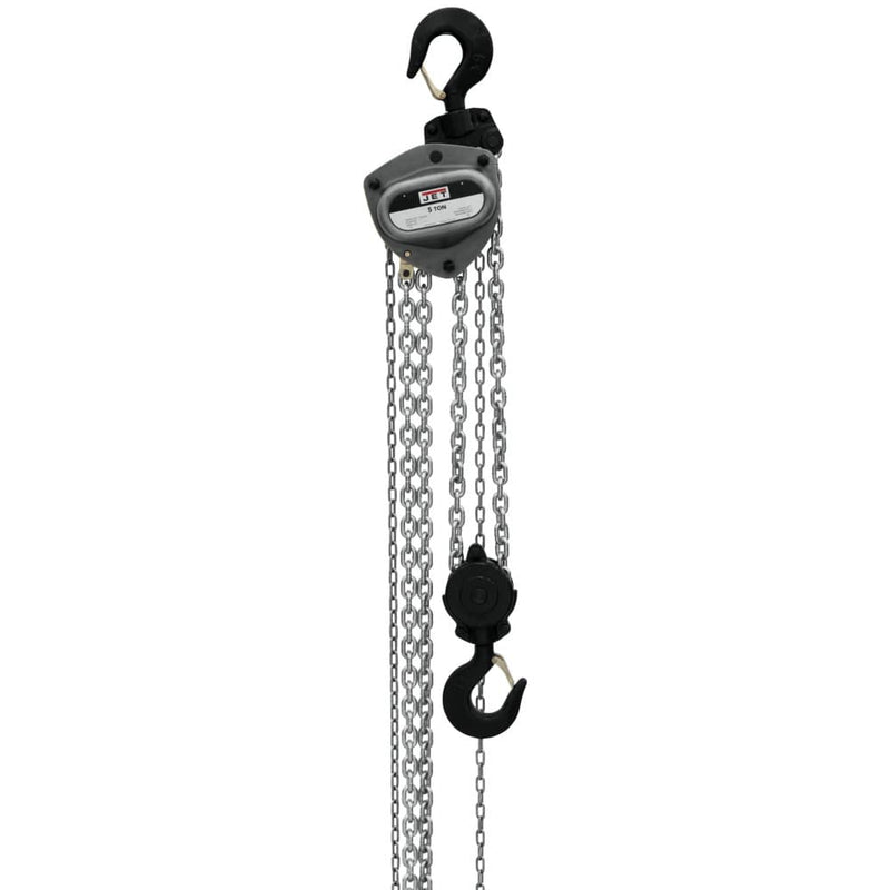 Jet JT9-107100 L-100-500WO-10 5-Ton Hand Chain Hoist 10' Lift, Overload Protection