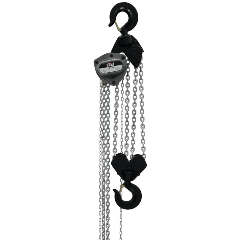 Jet JT9-108100 L-100 1000WO-10 10-Ton Hand Chain Hoist 10' Lift, Overload Protection