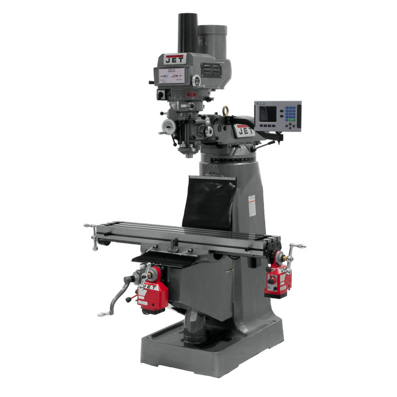 Jet JT9-690139 JTM-4VS Mill 3-Axis ACU-RITE 200S DRO (Quill) X Y-Axis Feeds Draw Bar